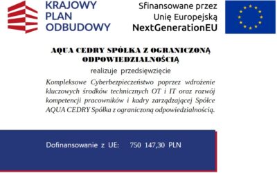 Aqua Cedry z dużym dofinansowaniem