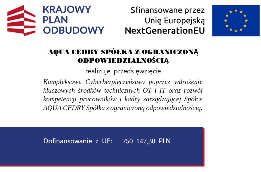 Aqua Cedry z dużym dofinansowaniem